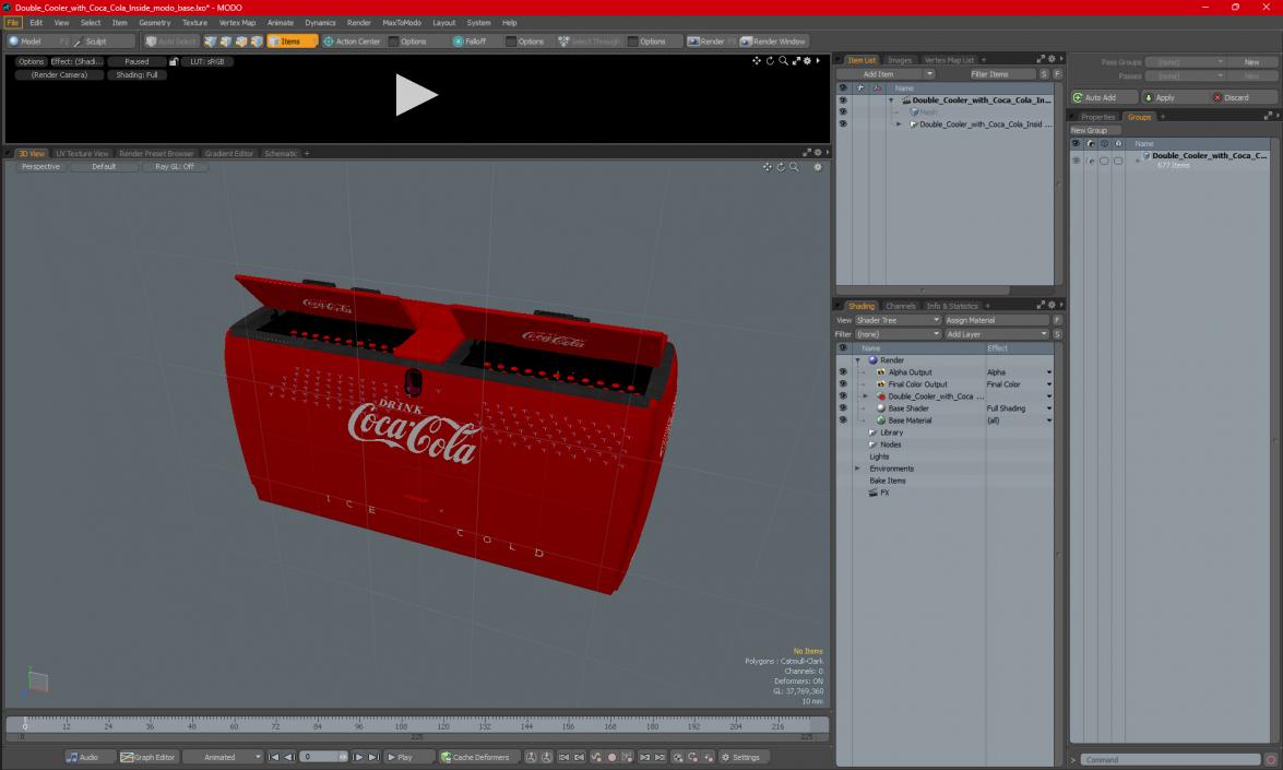 3D model Double Cooler with Coca Cola Inside