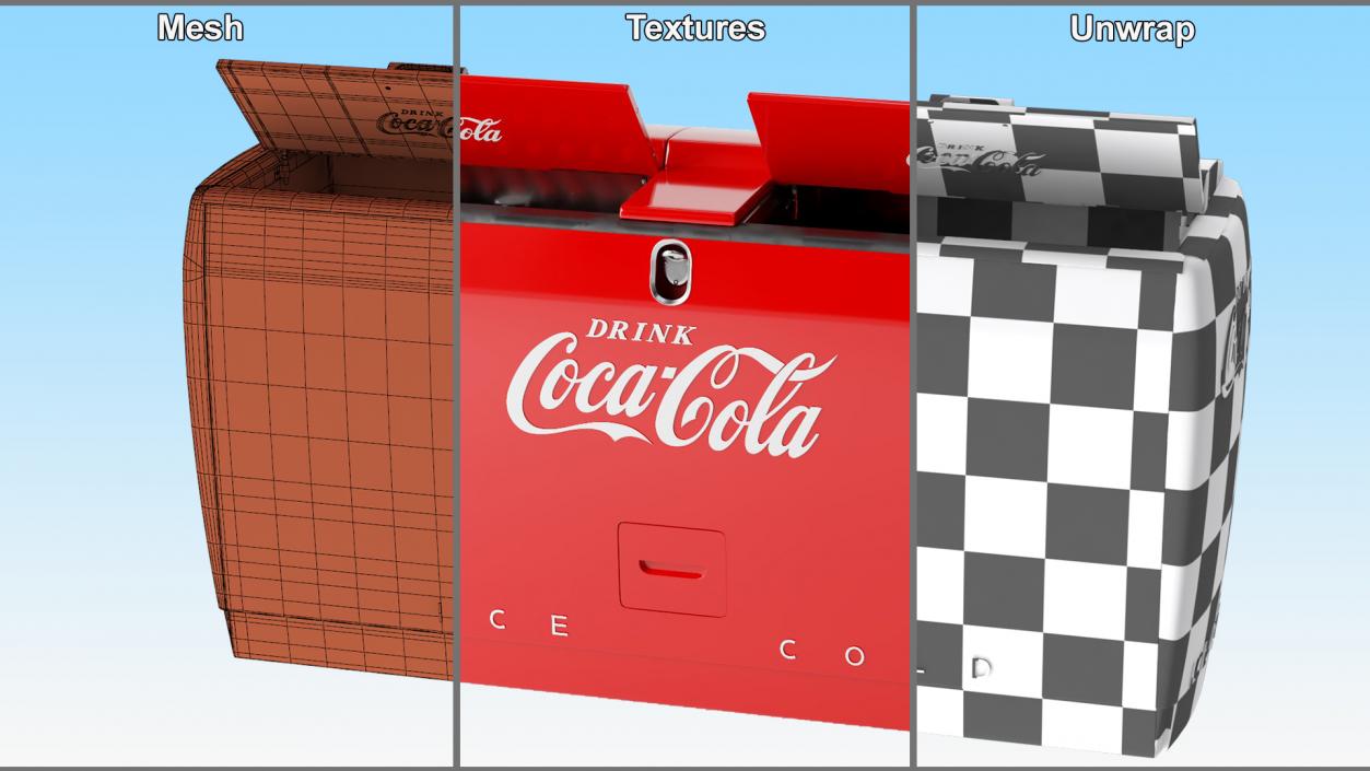 3D model Double Cooler with Coca Cola Inside