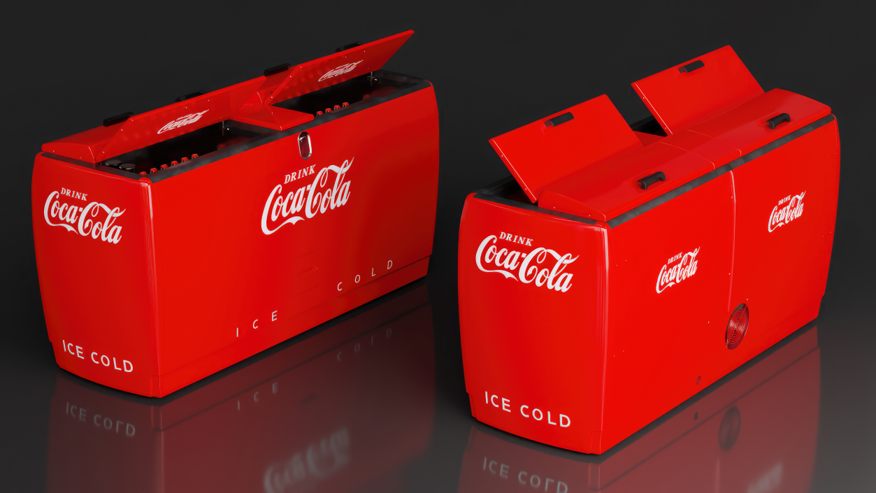 3D model Double Cooler with Coca Cola Inside