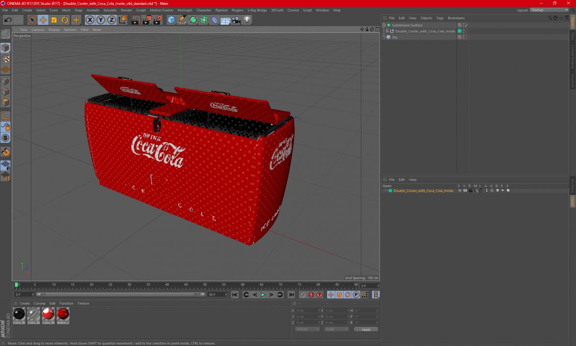 3D model Double Cooler with Coca Cola Inside