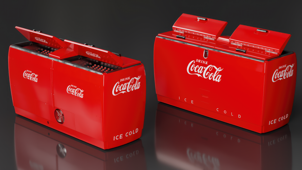 3D model Double Cooler with Coca Cola Inside