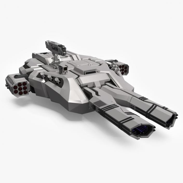 Sci Fi Heavy Turret White 2 3D