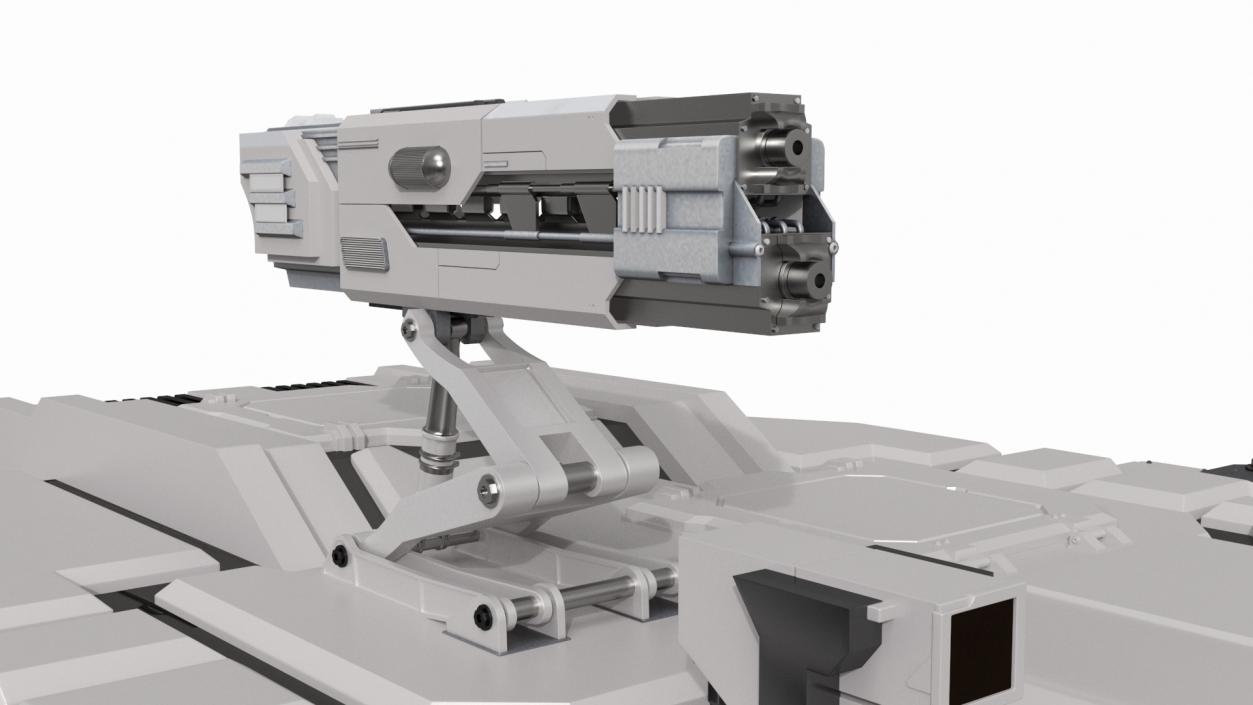 Sci Fi Heavy Turret White 2 3D