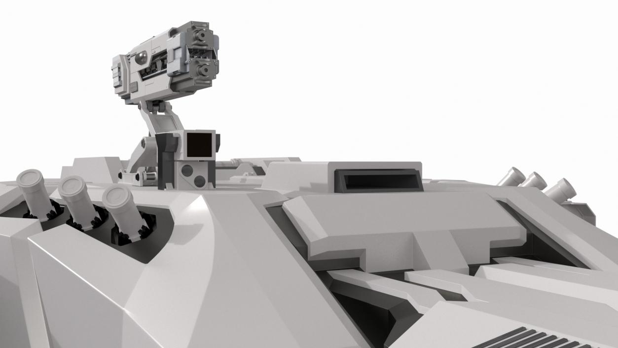 Sci Fi Heavy Turret White 2 3D