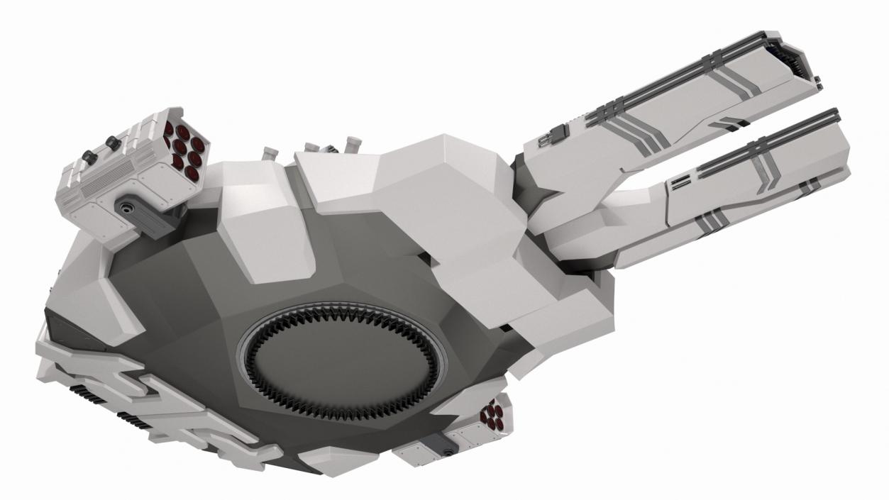 Sci Fi Heavy Turret White 2 3D