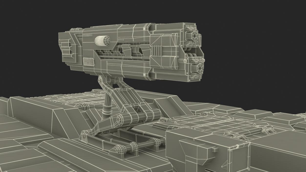 Sci Fi Heavy Turret White 2 3D