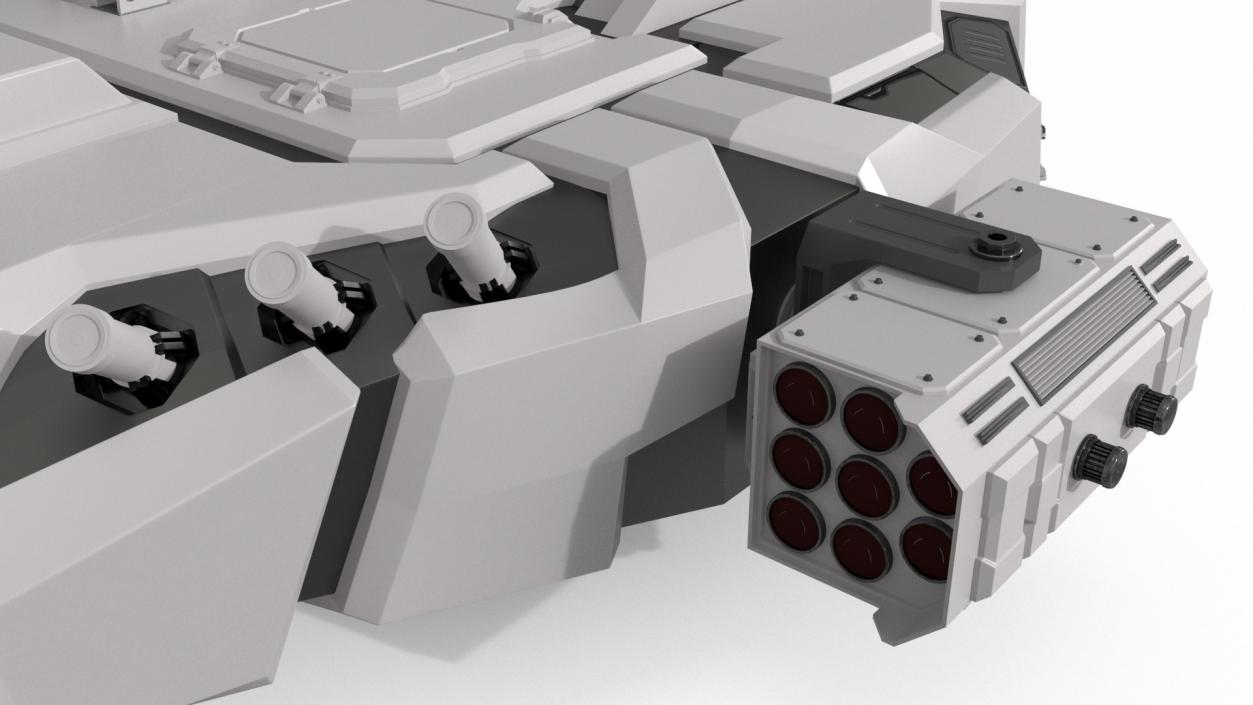 Sci Fi Heavy Turret White 2 3D