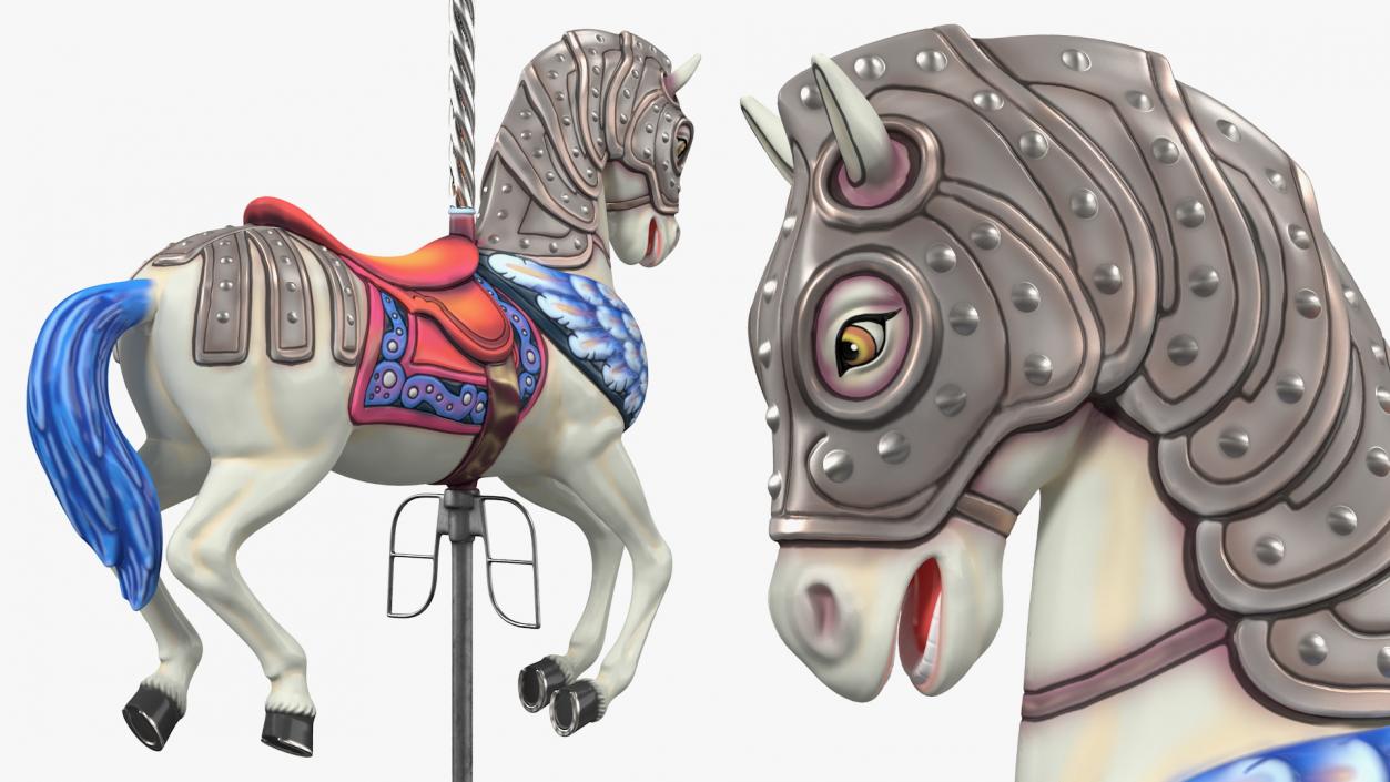 3D model Carousel Horse White