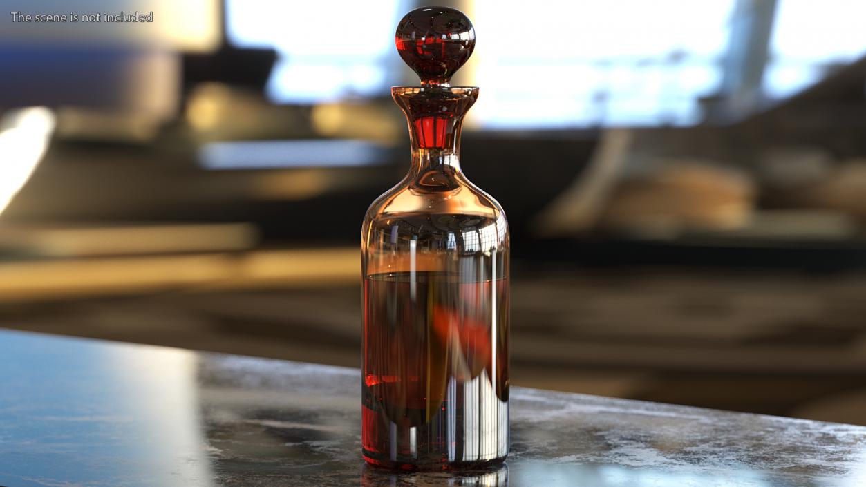 Glass Orange Decanter with Whiskey 3D model