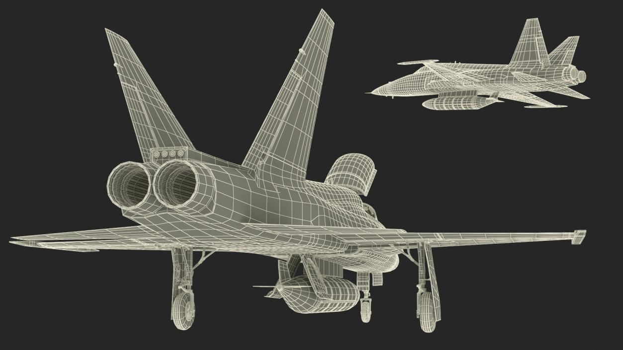 3D model Combat Fighter with Pilot in Flight