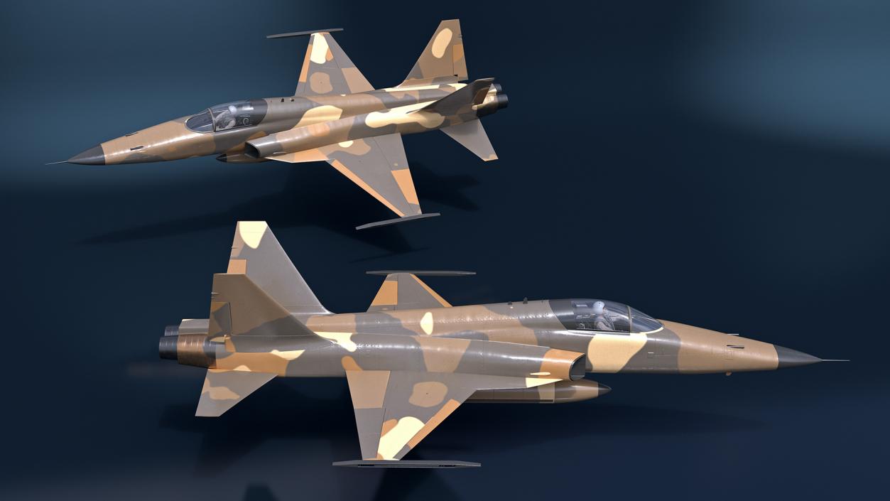 3D model Combat Fighter with Pilot in Flight