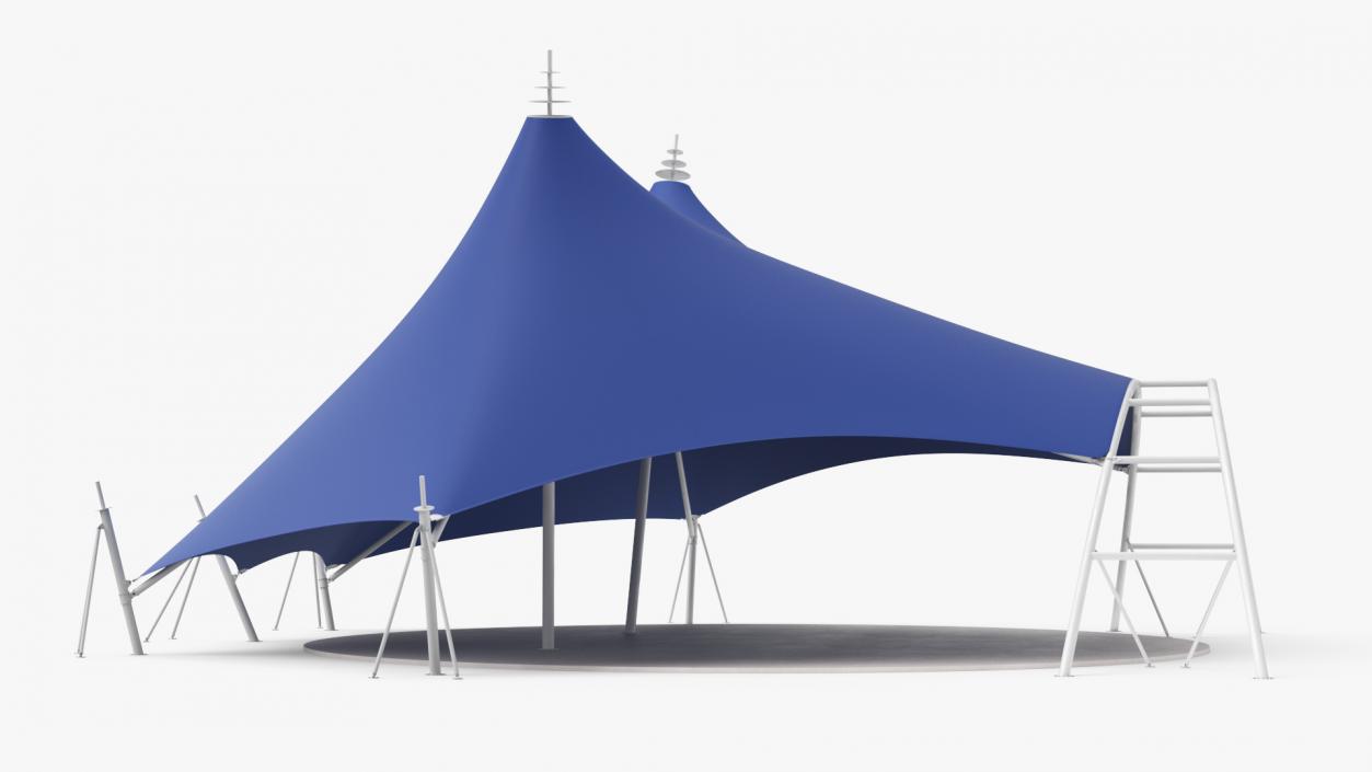 Tensile Structure Tent Blue 2 3D model