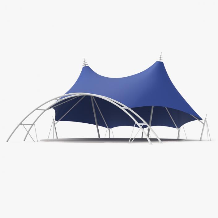 Tensile Structure Tent Blue 2 3D model