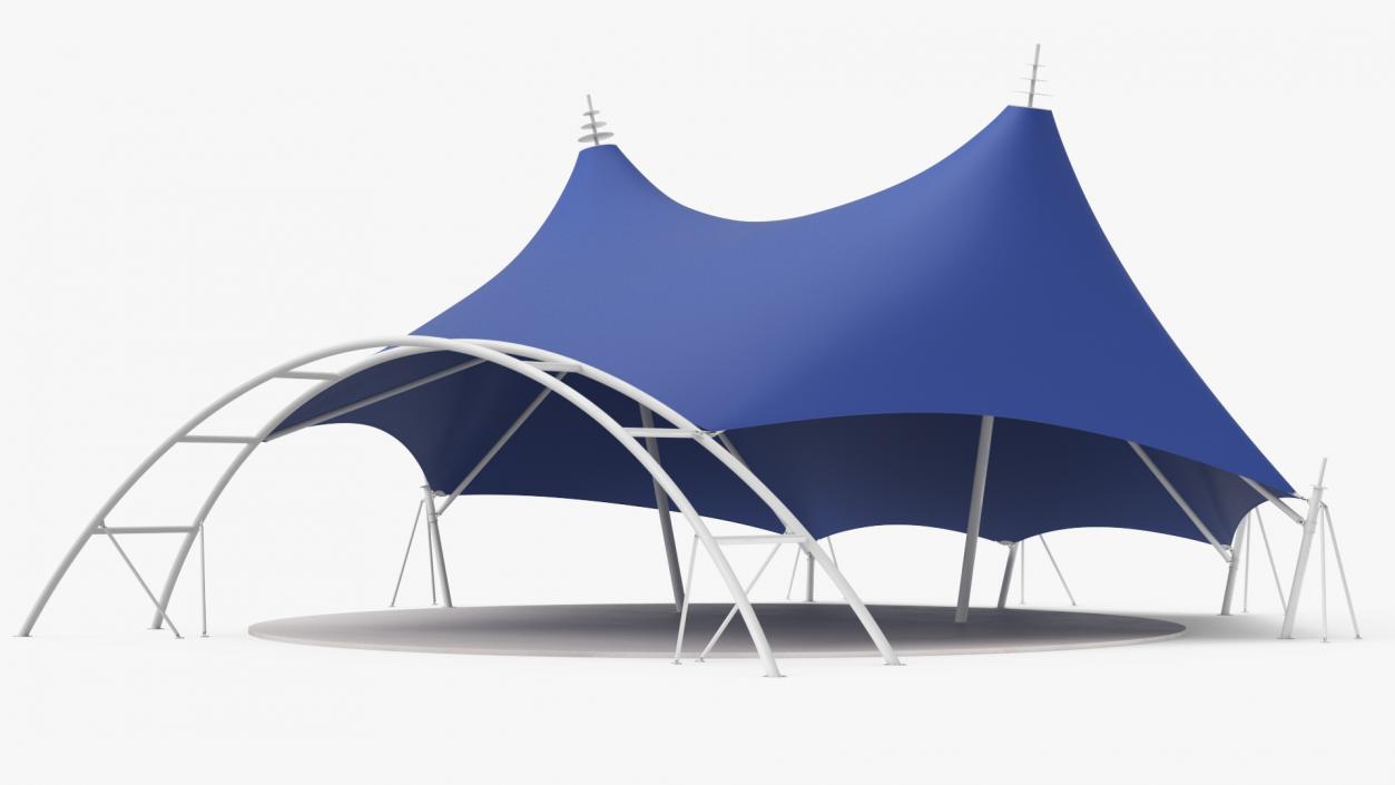 Tensile Structure Tent Blue 2 3D model