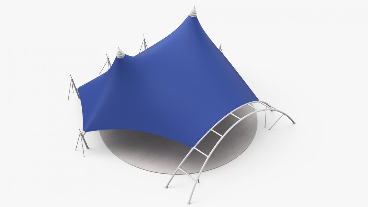 Tensile Structure Tent Blue 2 3D model