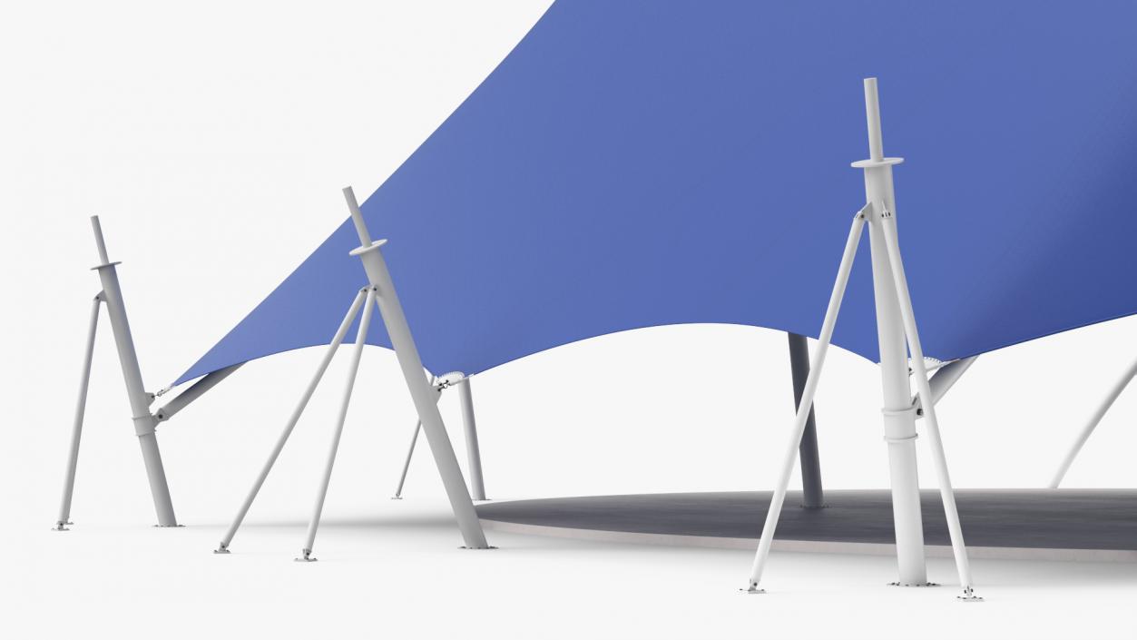 Tensile Structure Tent Blue 2 3D model