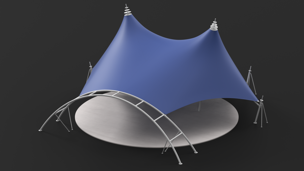 Tensile Structure Tent Blue 2 3D model