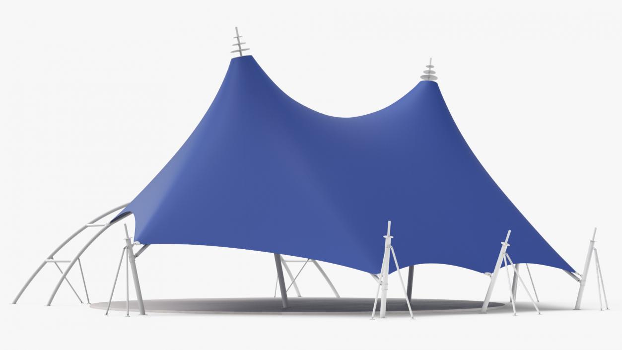 Tensile Structure Tent Blue 2 3D model