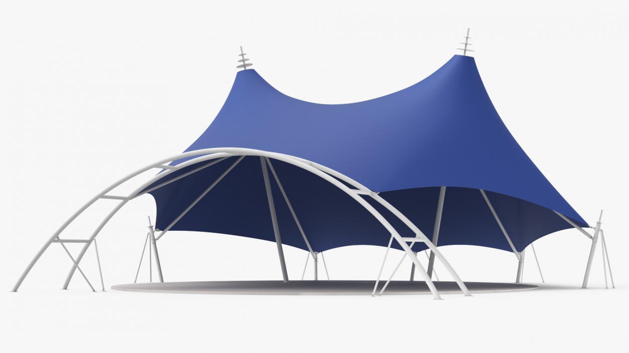 Tensile Structure Tent Blue 2 3D model