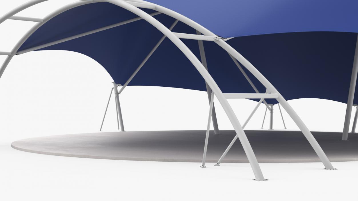 Tensile Structure Tent Blue 2 3D model