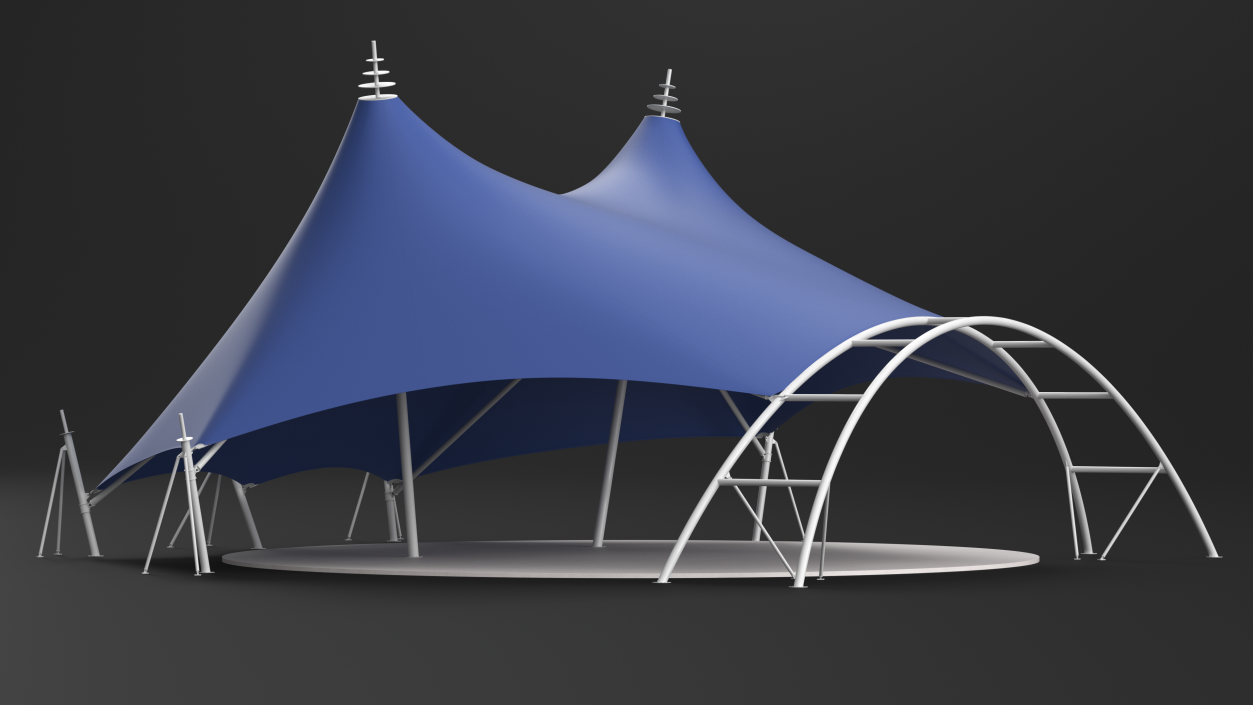 Tensile Structure Tent Blue 2 3D model