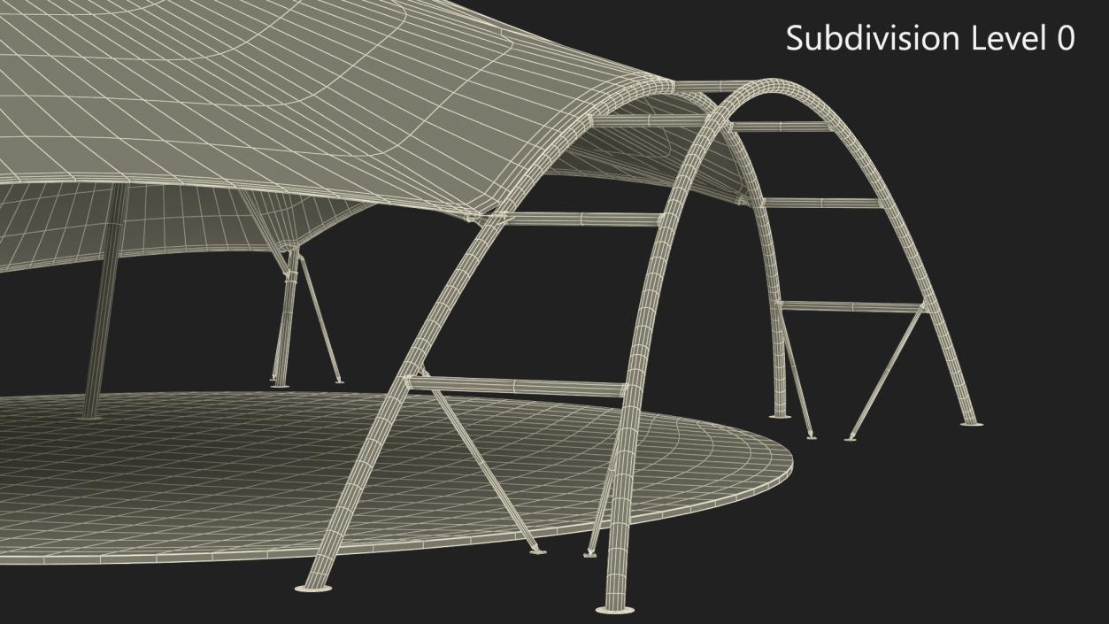 Tensile Structure Tent Blue 2 3D model