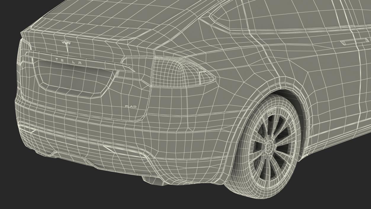 3D Tesla Model X Plaid Rigged