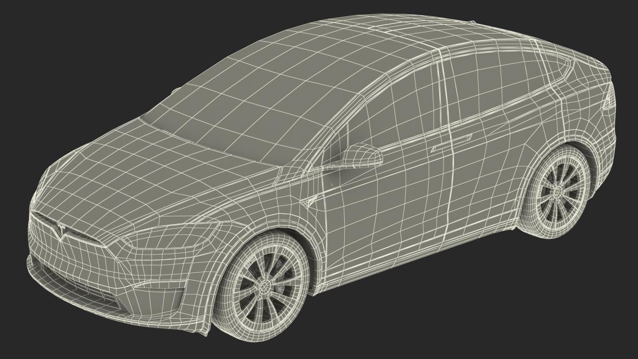 3D Tesla Model X Plaid Rigged