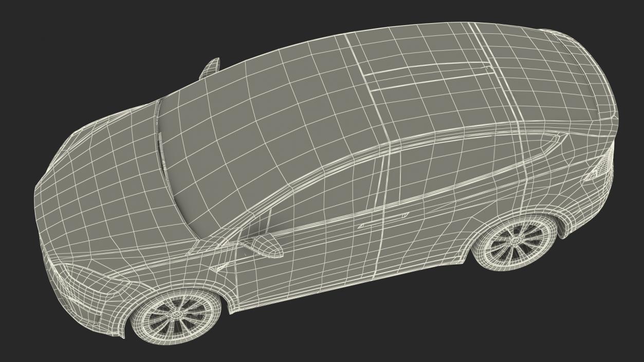 3D Tesla Model X Plaid Rigged