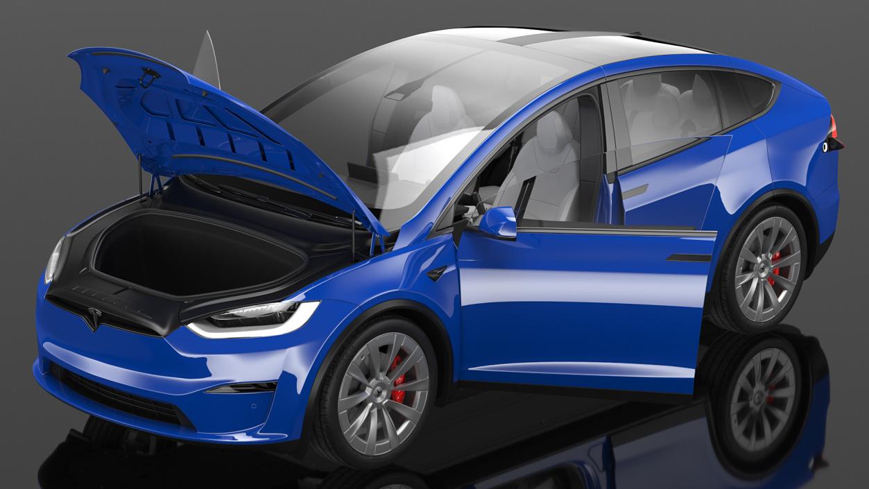 3D Tesla Model X Plaid Rigged