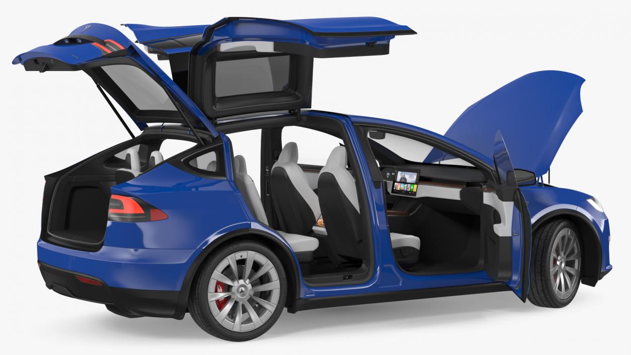 3D Tesla Model X Plaid Rigged