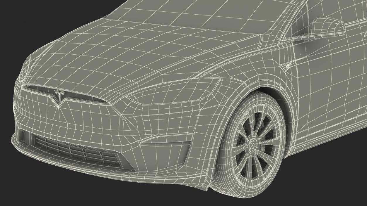 3D Tesla Model X Plaid Rigged