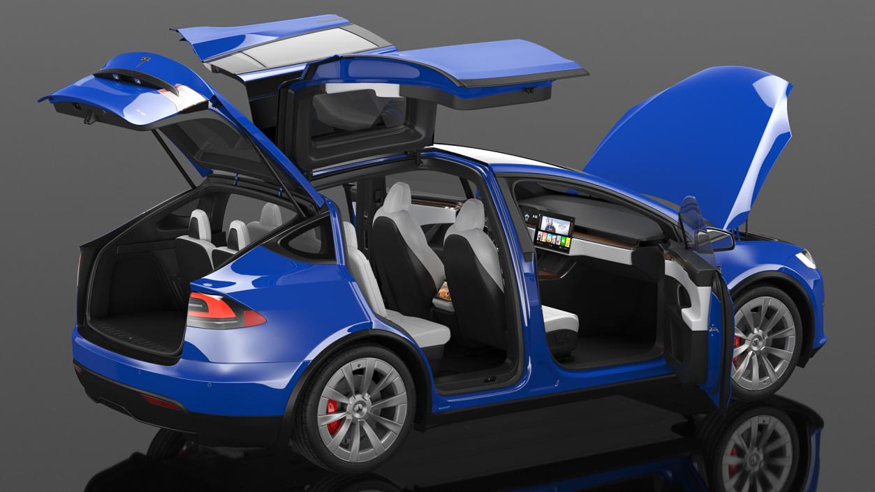 3D Tesla Model X Plaid Rigged