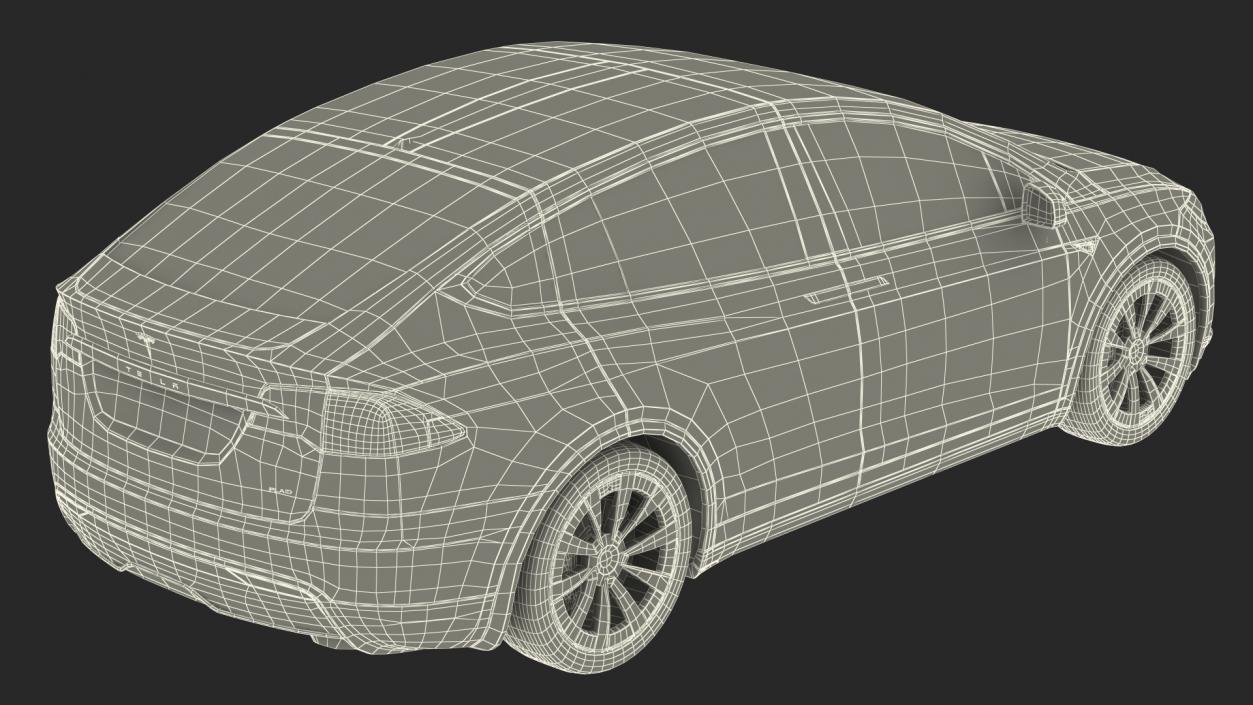 3D Tesla Model X Plaid Rigged