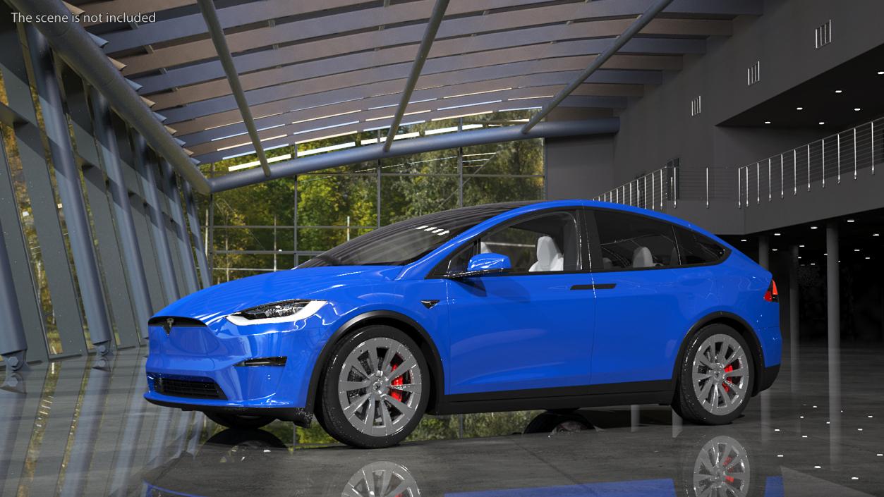 3D Tesla Model X Plaid Rigged