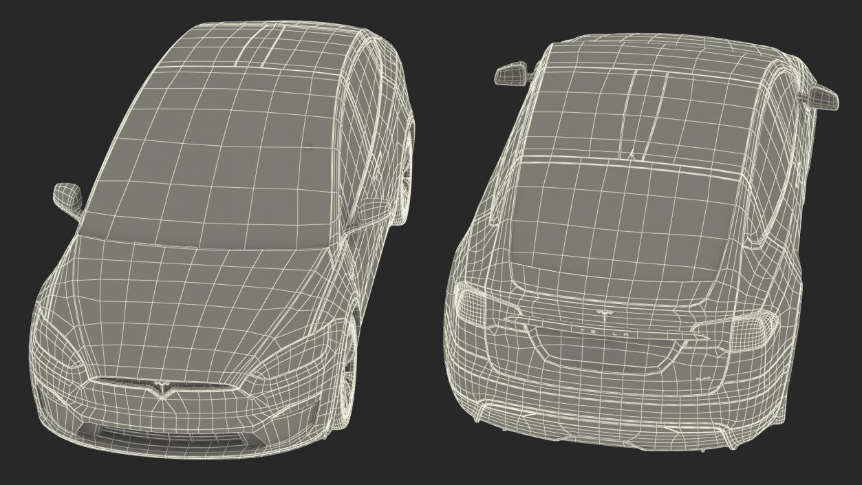 3D Tesla Model X Plaid Rigged