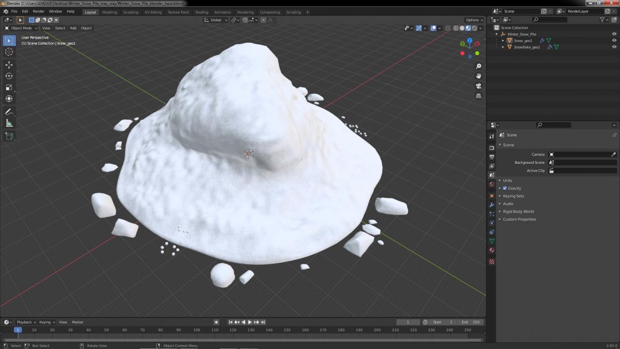 3D Winter Snow Pile