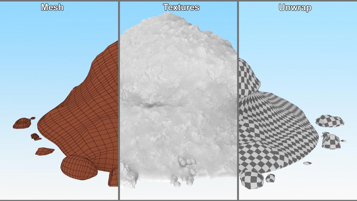 3D Winter Snow Pile