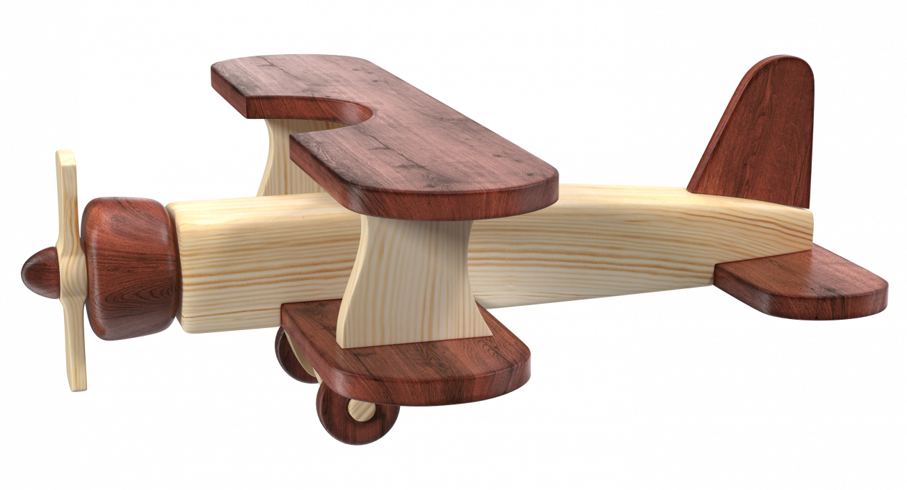 Wooden Airplane Toy 3D model