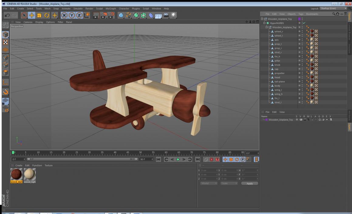 Wooden Airplane Toy 3D model