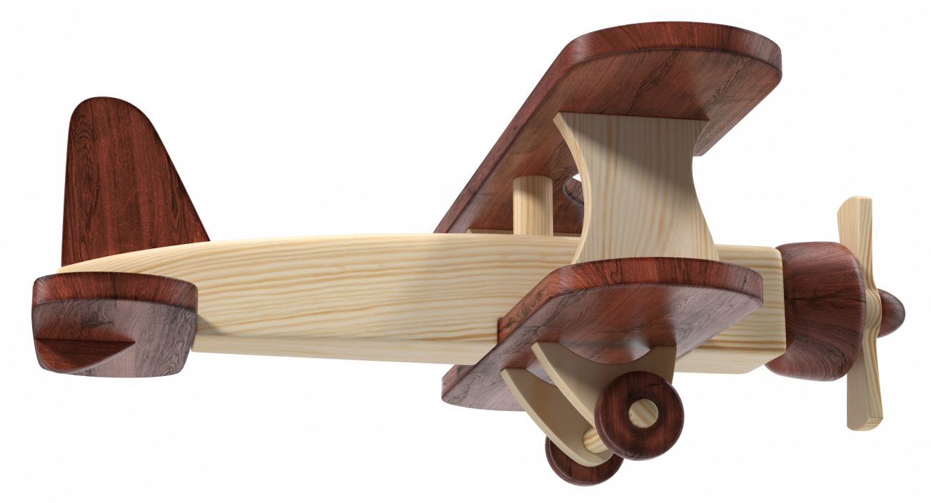 Wooden Airplane Toy 3D model