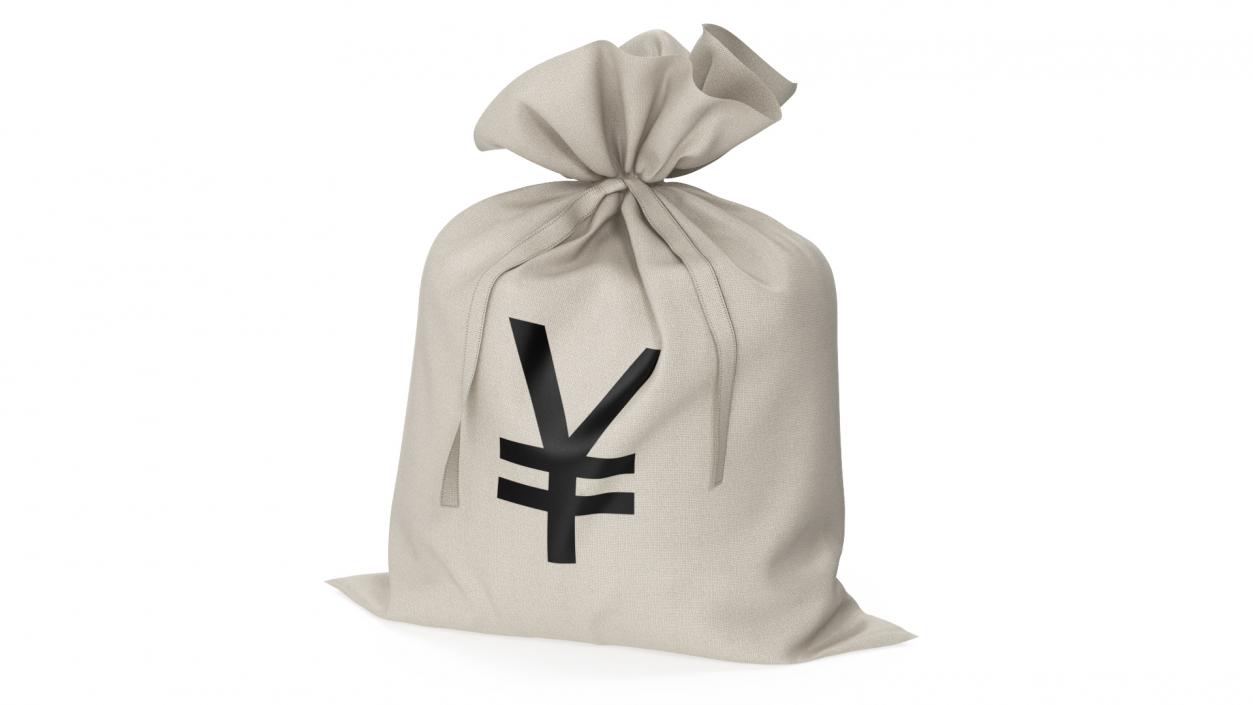 3D Money Bag Japanese Yen Currency