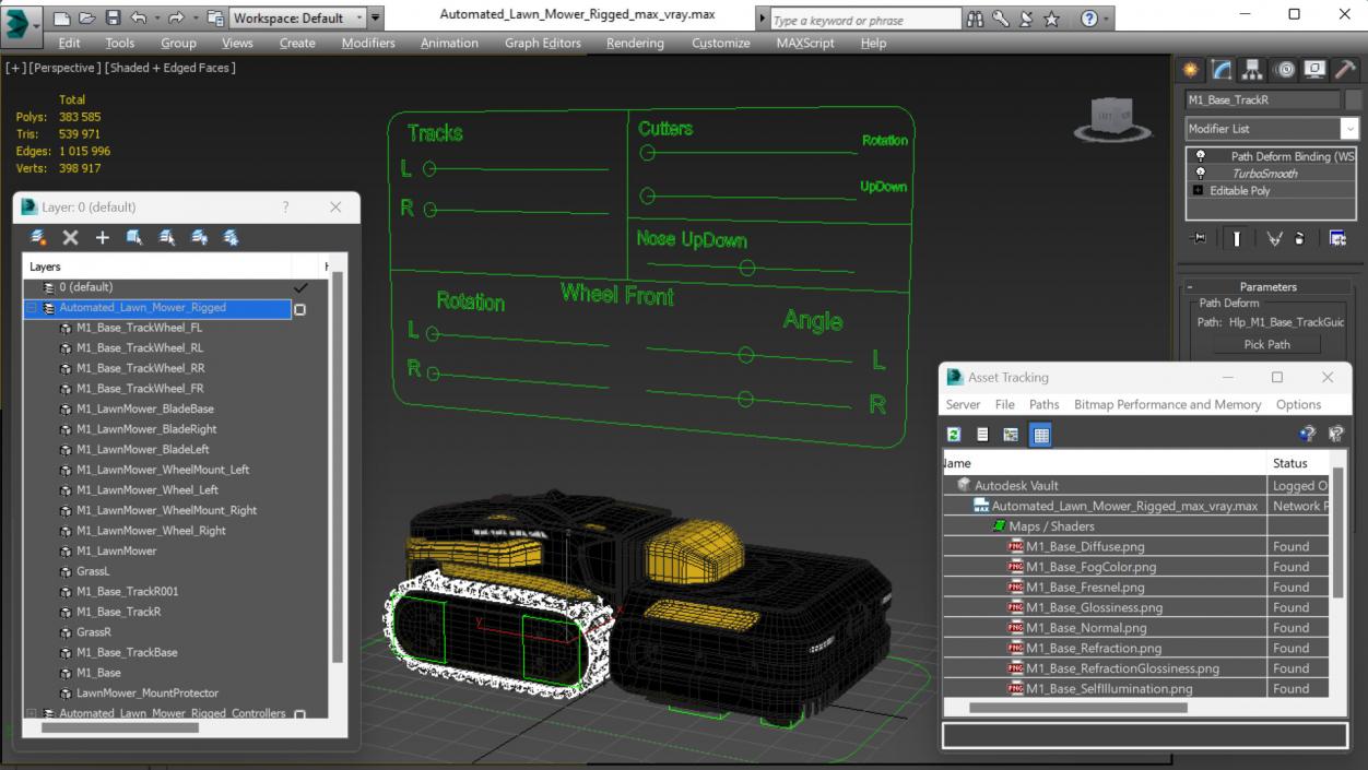 Automated Lawn Mower Rigged 3D