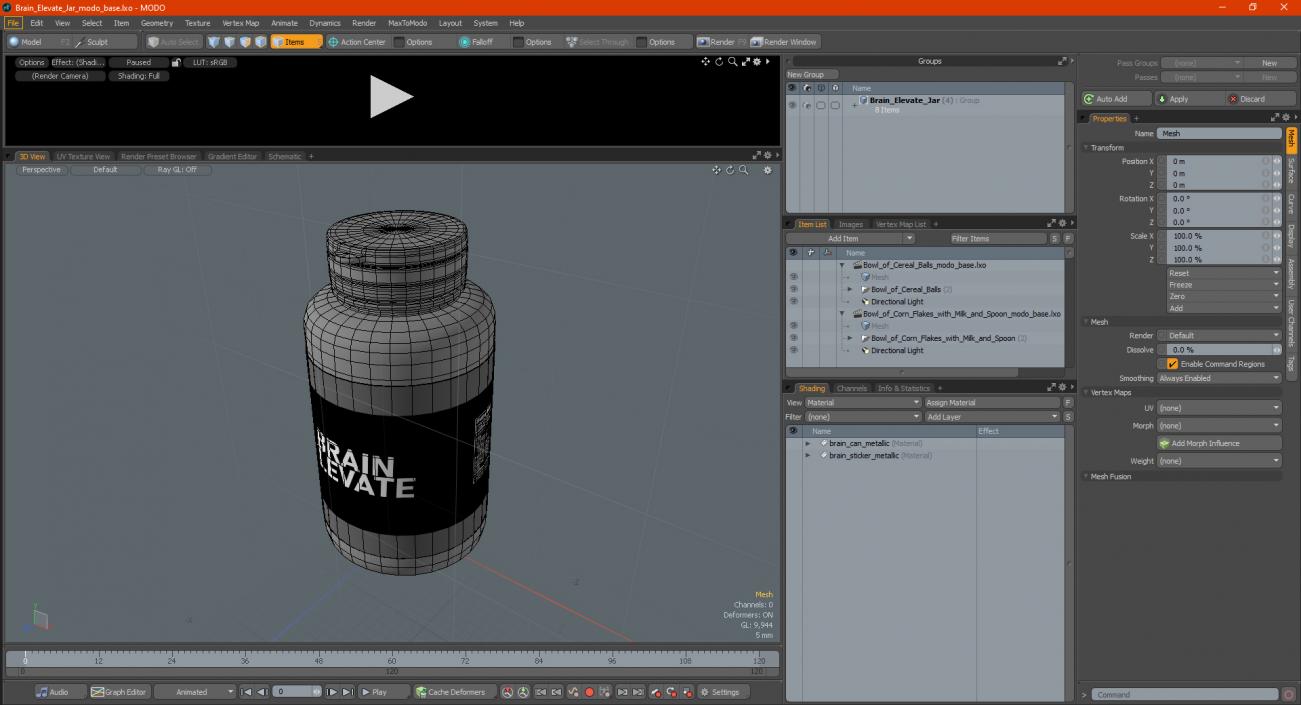 Brain Elevate Jar 3D