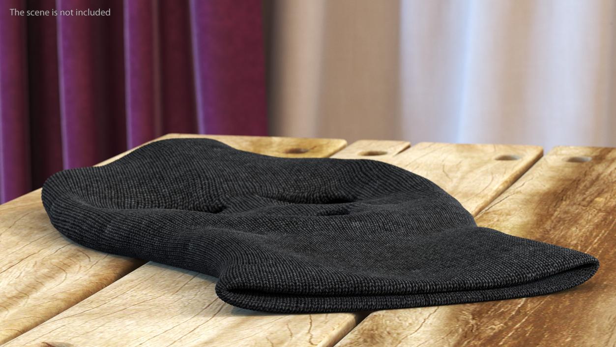 Thief Hat Balaclava Laying Black 3D