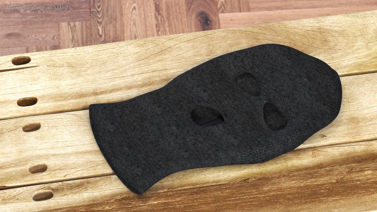 Thief Hat Balaclava Laying Black 3D