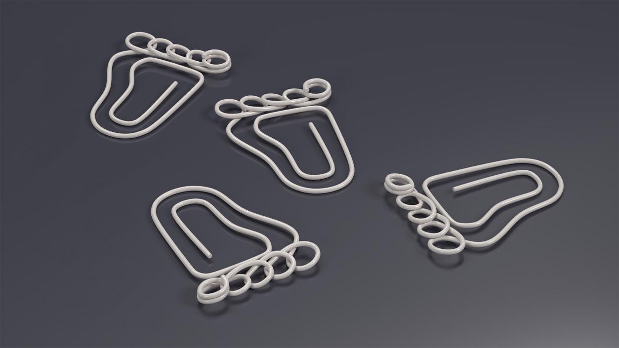 Footprint Shaped Paper Clip 3D