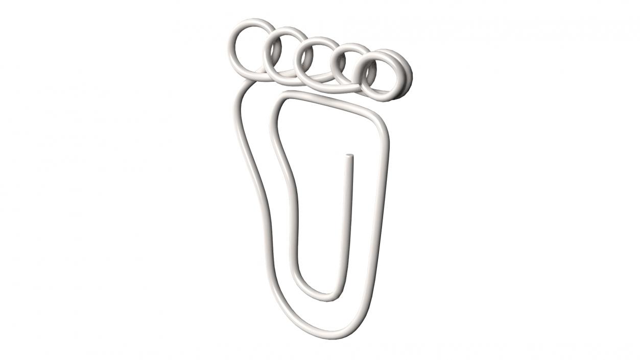 Footprint Shaped Paper Clip 3D