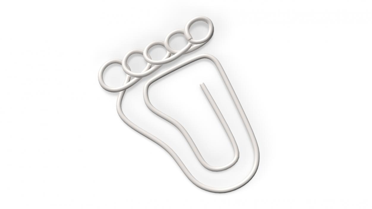 Footprint Shaped Paper Clip 3D