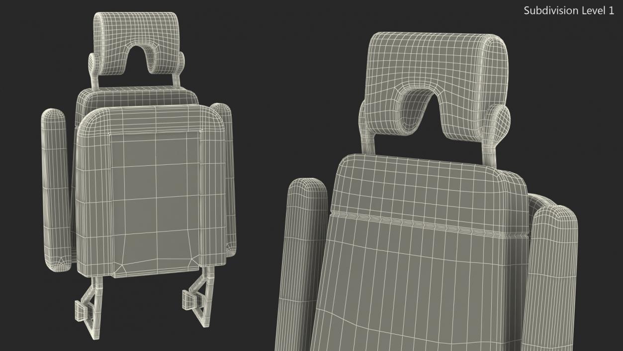 Stewardess Folded Seat 3D